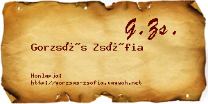 Gorzsás Zsófia névjegykártya