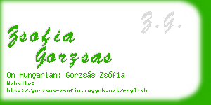zsofia gorzsas business card